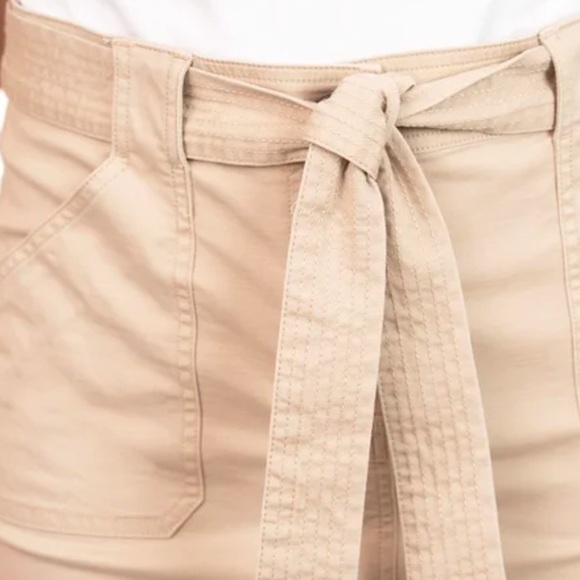 Kersh Khaki Belted Skirt Size M Cotton Tencel Stretch Pockets Casual Workwear - Picture 4 of 14